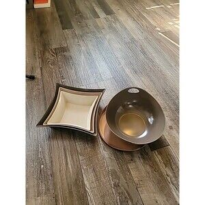Vintage Precidio Set Of Nesting Bowls 3 Square 2 Round. Neutral Colors